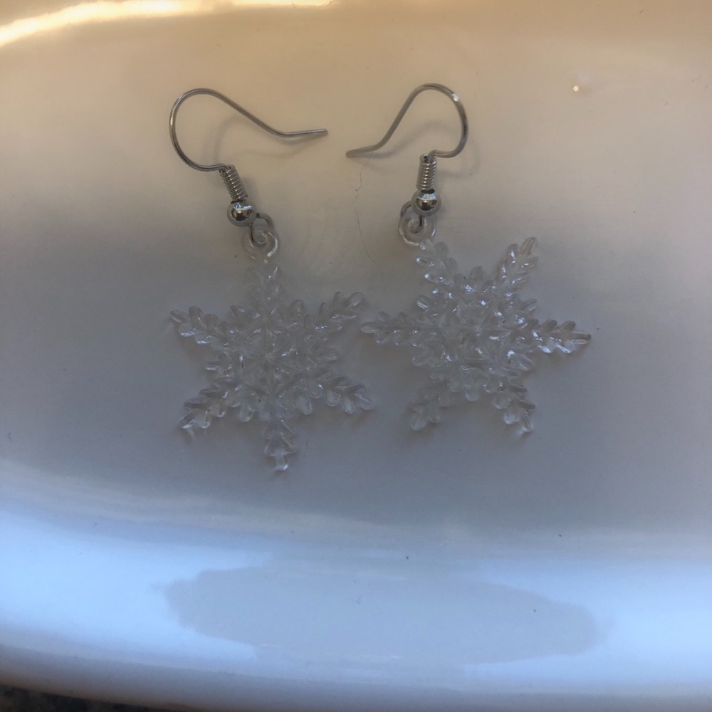 Christmas Snow Flakes Earrings - Picture 2 of 2